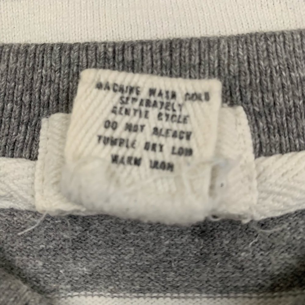 Y2K Gap Oversized Horizontal Striped Boyfriend Henley Long Sleeve Pullov… - Picture 10 of 16